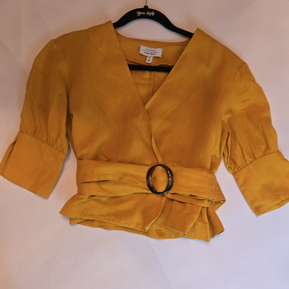 & Other Stories Mustard Blouse with Belt